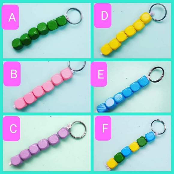 Wooden Bead Keychains - Picture 1 of 7